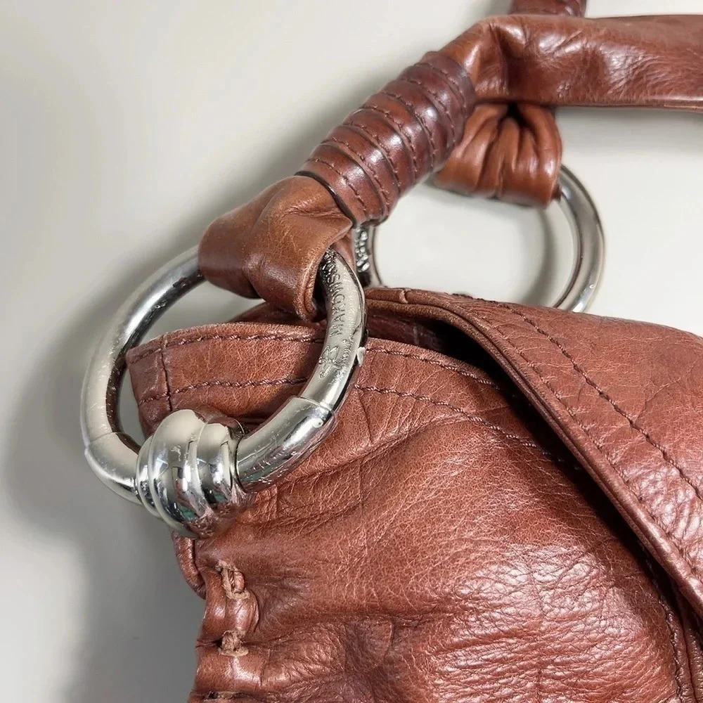 B. MAKOWSKY  | CROC LEATHER SATCHEL BOHO SHOULDER BAG - Picture 4 of 14
